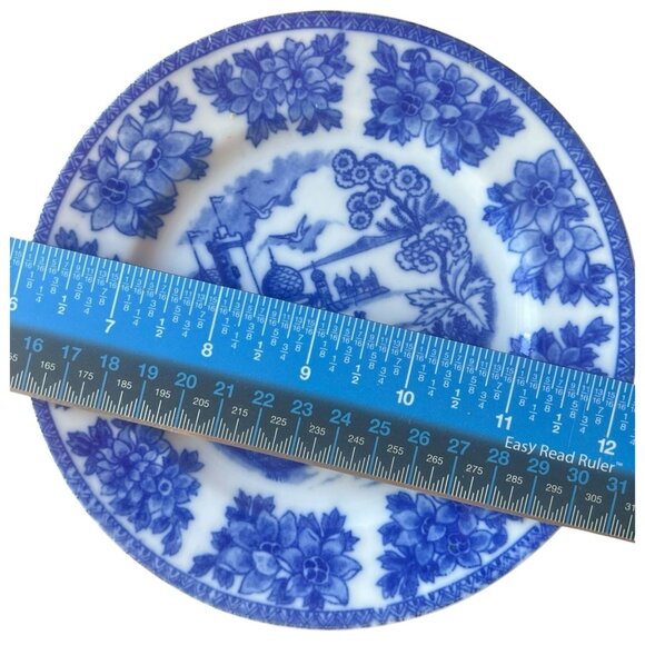 TA Shoten TSL13 Blue & White Plate Flow 6.25" Diameter Vintage Collectible - Picture 5 of 6
